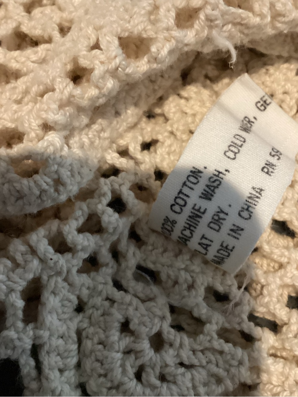 Crocheted Lace Throw Blanket in Cream - Picture 6 of 7